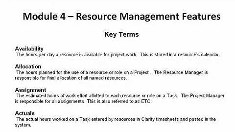 Resource Management in Clarity PPM - Sample