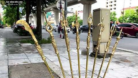 Bộ Bát Bửu Chấp Kích Bằng Đồng Vàng Cỡ Nhỏ