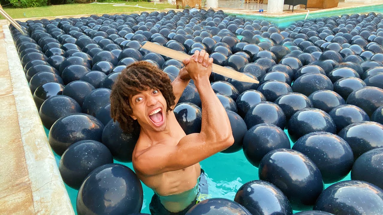 تحدى اسرع واحد يفرقع 10.000 بالونه فى اسرع وقت ( حطمنا رقم قياسى )