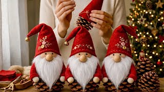 How to Make Pine Cone Gnomes for Christmas | Easy DIY Gnome Tutorial