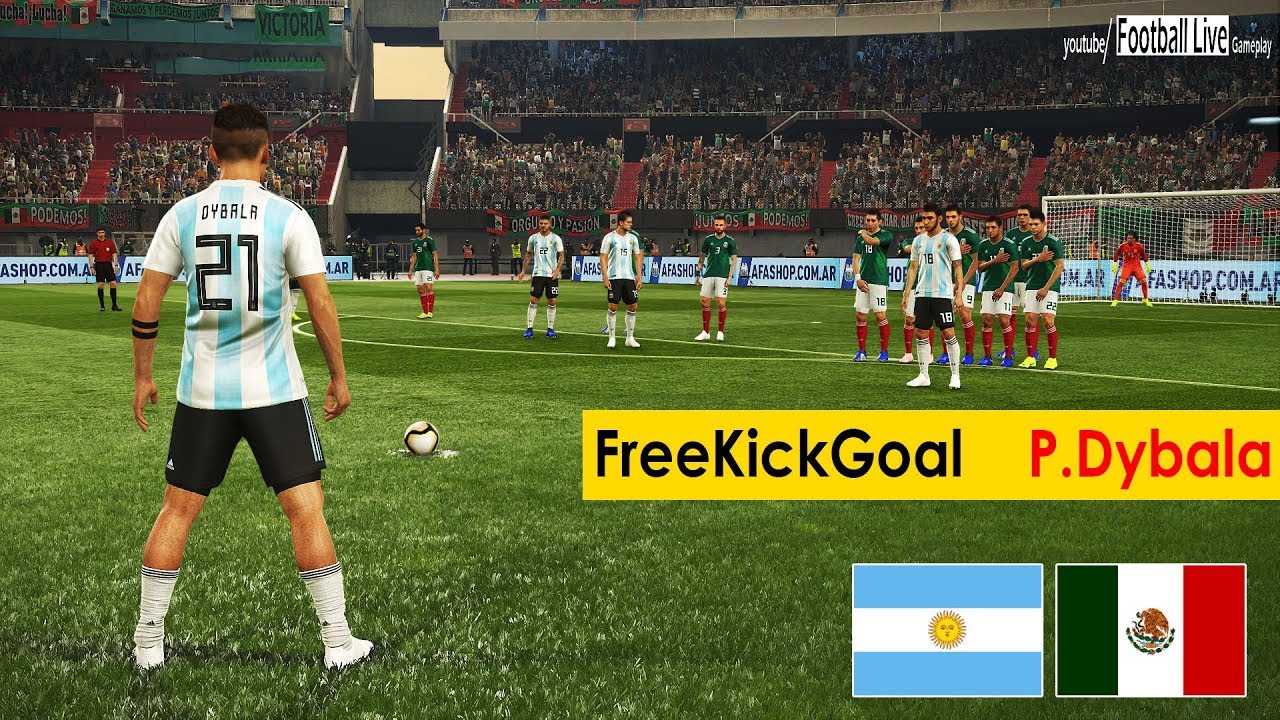 PES 2019 | ARGENTINA vs MEXICO | P.Dybala Free Kick Goal ...