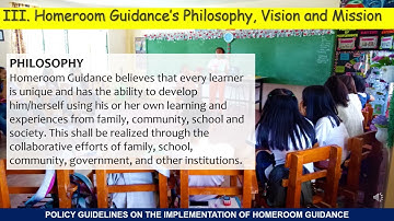 HOMEROOM GUIDANCE VISION, MISSION AND PHILOSOPHY #homeroomguidance #visionmissionphilosophyofHG