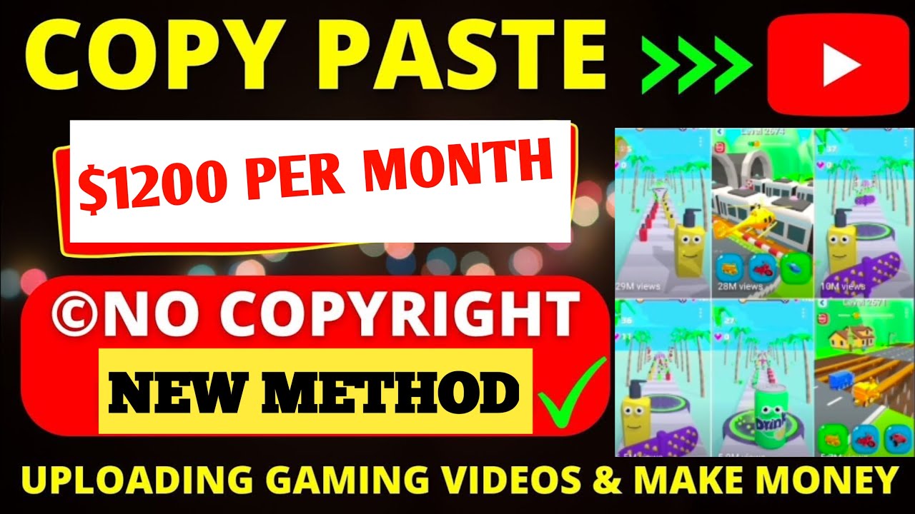 Re-upload Gaming videos On YouTube | earn🤑$1200 From Copypaste YouTube | Copy Paste work
