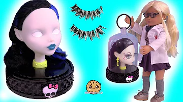 Makeup / Face Makeover On Monster High Style Head ! Toy Video