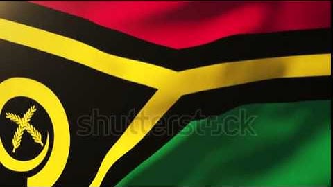 Vanuatu flag waving in the wind. Looping sun rises style. Animation loop Stock video by