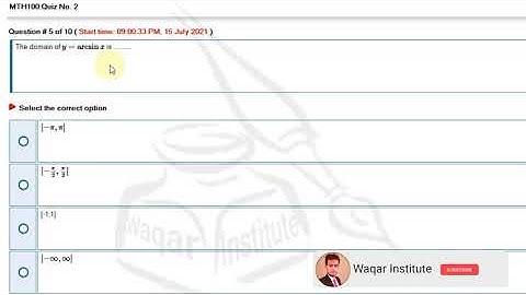 MTH100 live quiz 2 by Waqar Institute