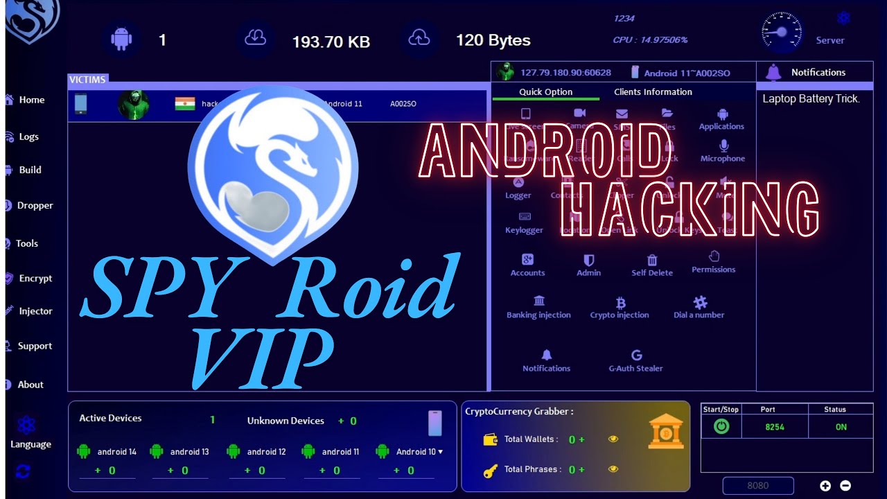 Spyroid vip  Android Exploit Get Full Phone  Access Contact us for more details 