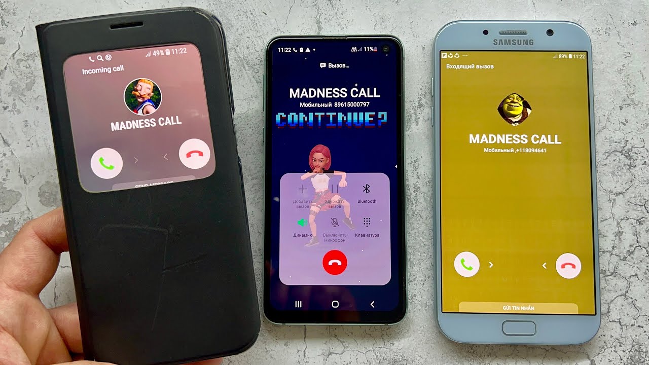 CALLS/ OUTGOING CALLS Samsung Galaxy S7 edge, Galaxy S10e and Samsung Galaxy A7 2017
