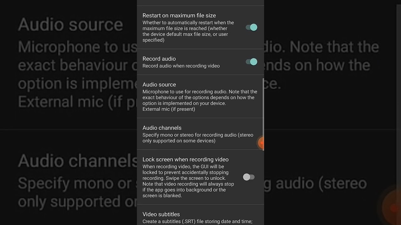Open camera mic setting - all setting open camera