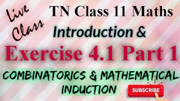 11th Maths Exercise 4.1 Sums Combinatorics Part 1 Live AlexMaths#11thmaths