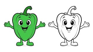 Pepper Coloring for Children | Fun and Easy Vegetable Drawing