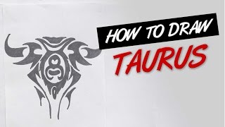 How to draw taurus tribal tattoo design  |   Ep. 139