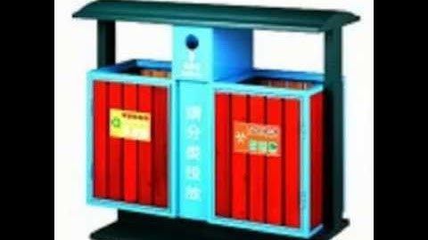 Thùng rác ngoài trời 2 ngăn có mái che, thùng phân loại rác công cộng