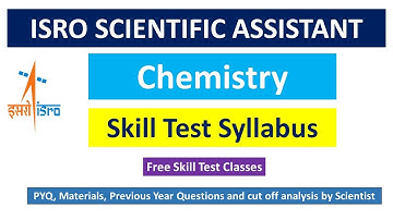 isro scientific assistant chemistry | skill test syllabus | Books | Tips | jaysutra