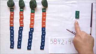 División por una cifra con el Juego de las estampillas Montessori. screenshot 2