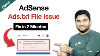 [Solved] Earnings At Risk - You Need To Fix Some Ads.txt File Issues