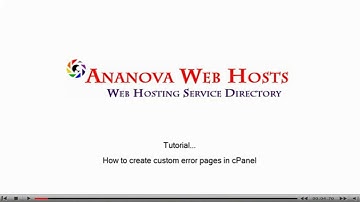 How to create custom error pages - cPanel