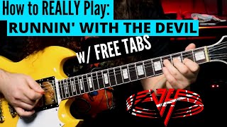 Learn Runnin' With The Devil On Guitar | Includes SOLO - w/ FREE TABS