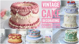 Vintage Cake Decorating - Satisfying Piping Compilation - How to Make Cake - Cake Style/Trend 2021 by Mintea Cakes 881,638 views 2 years ago 11 minutes, 28 seconds