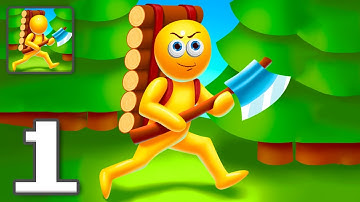 Lumberjack: Chop Wood - Gameplay Walkthrough Part 1 - Tutorial Woodcutter Simulators (iOS, Android)