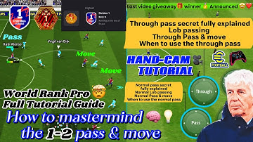 Ultimate eFootball pro secret tips and tricks to Mastermind🧠the 1-2 pass & move🤯(HAND-CAM 🎥TUTORIAL)