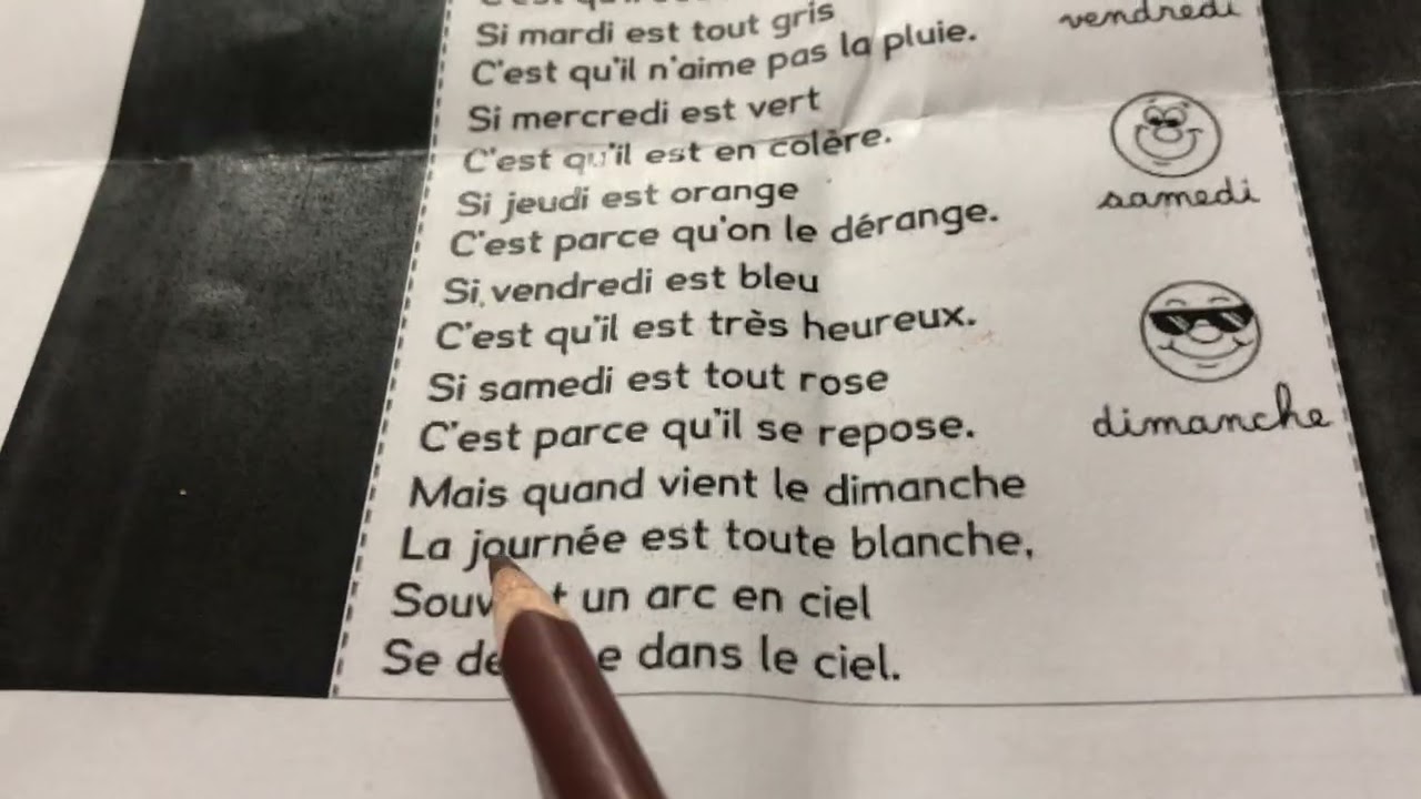 J’apprends une poésie 