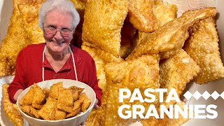 91yr old Piera makes deep-fried leek & cheese tortelloni! | Pasta Grannies