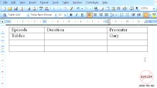 Word 2003: Introduction to Tables Net Worth