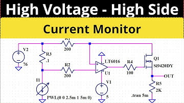 Simulación de circuito de detección de corriente de lado alto de alto voltaje en LTspice