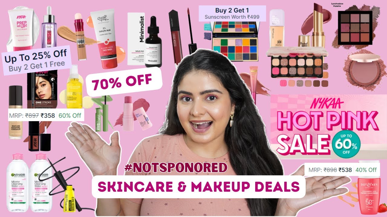 *GIVEAWAY* Nykaa Hot Pink Sale Recommendation | Best of Skincare & Makeup on deals ! Kashika