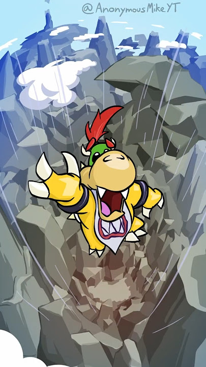 Bowser Jr. Falls Off a Cliff