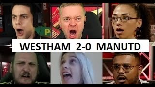 MANUTD FANS REACTION TO WESTHAM 2-0 MANUTD GOALS