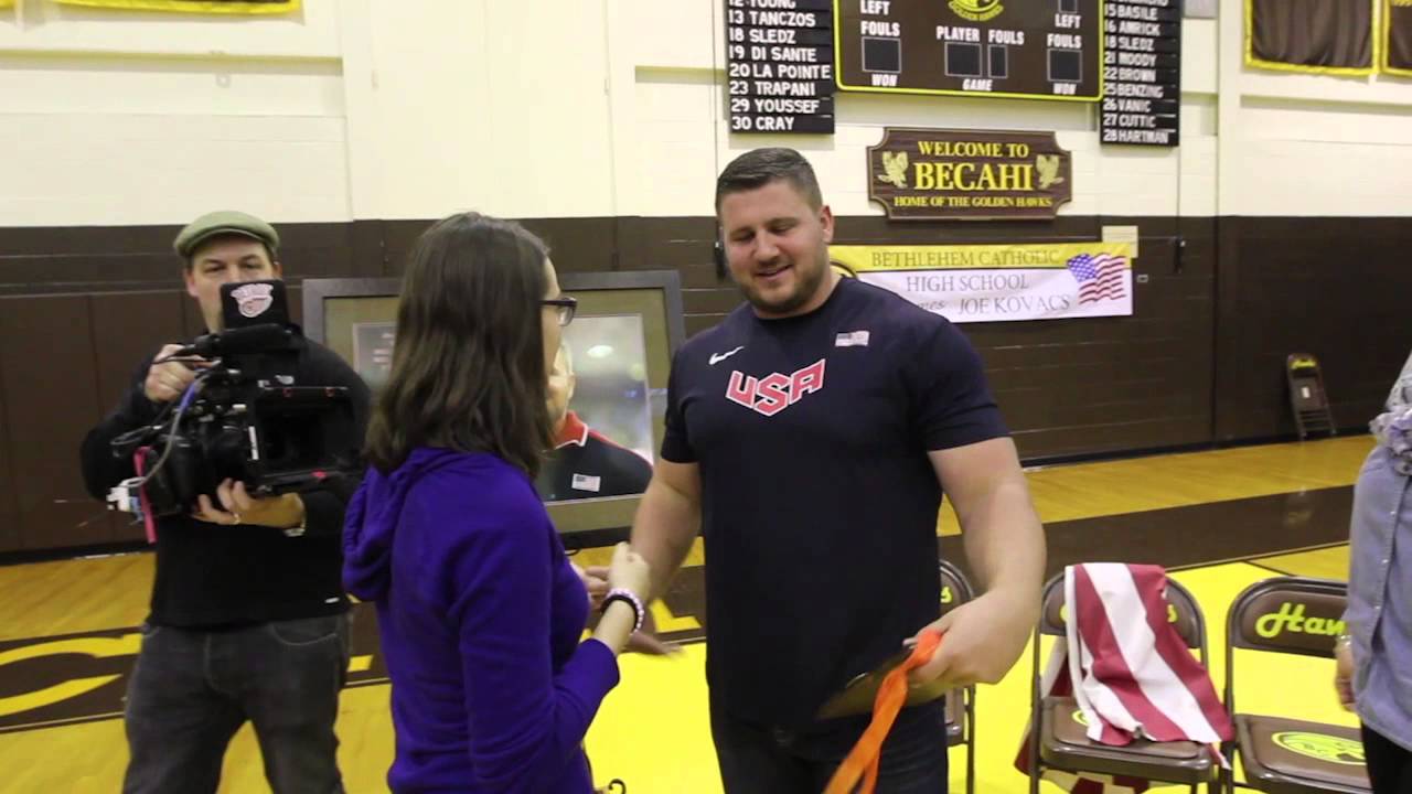 World champion U.S. shot putter Joe Kovacs returns to Bethlehem