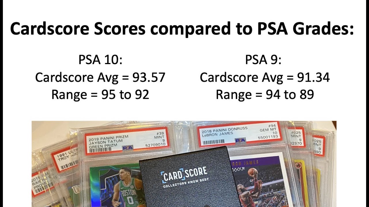 Cardscore compared to PSA 10 and 9 grades YouTube
