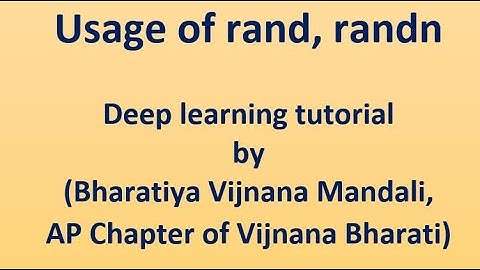 11-Usage of rand,randn