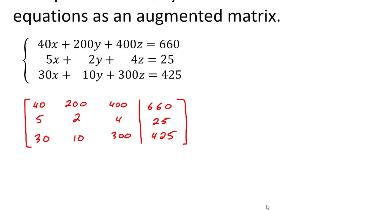 Augmented Matrices and Inserting Matrices in the TI84 Plus CE YouTube