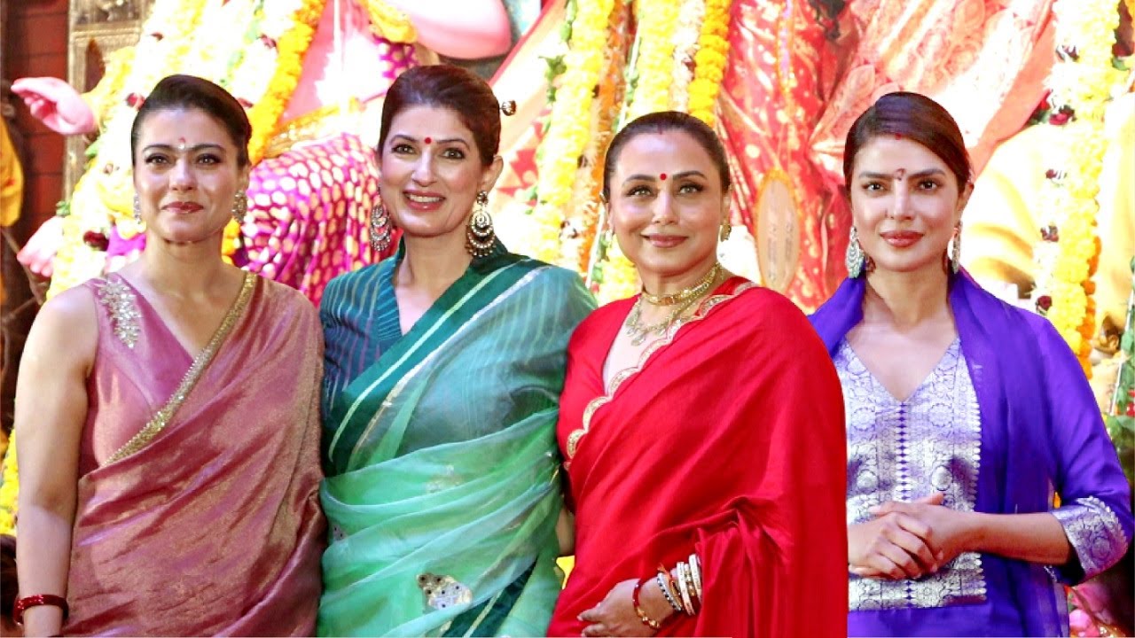 Kajol, Rani Mukerjee, Priyanka Chopra, Twinkle Khanna At Durga Puja 2025