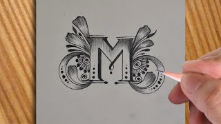 How to make beautiful and simple M letter tattoo design with pencil || simple drawing || art video