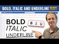 How To Bold, Italic & Underline Text in Microsoft Word