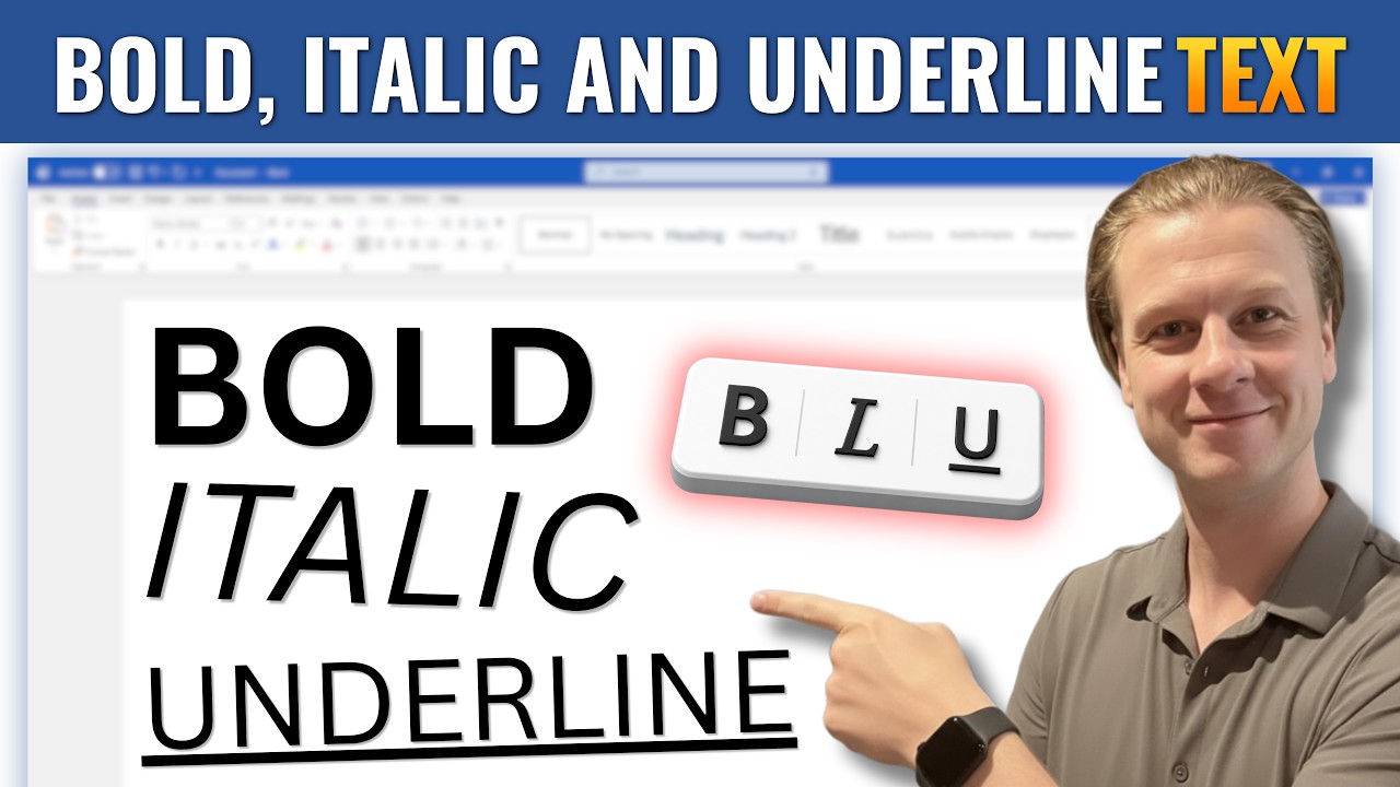 Formatting text: How To Bold, Italic & Underline Text in Microsoft Word video thumbnail
