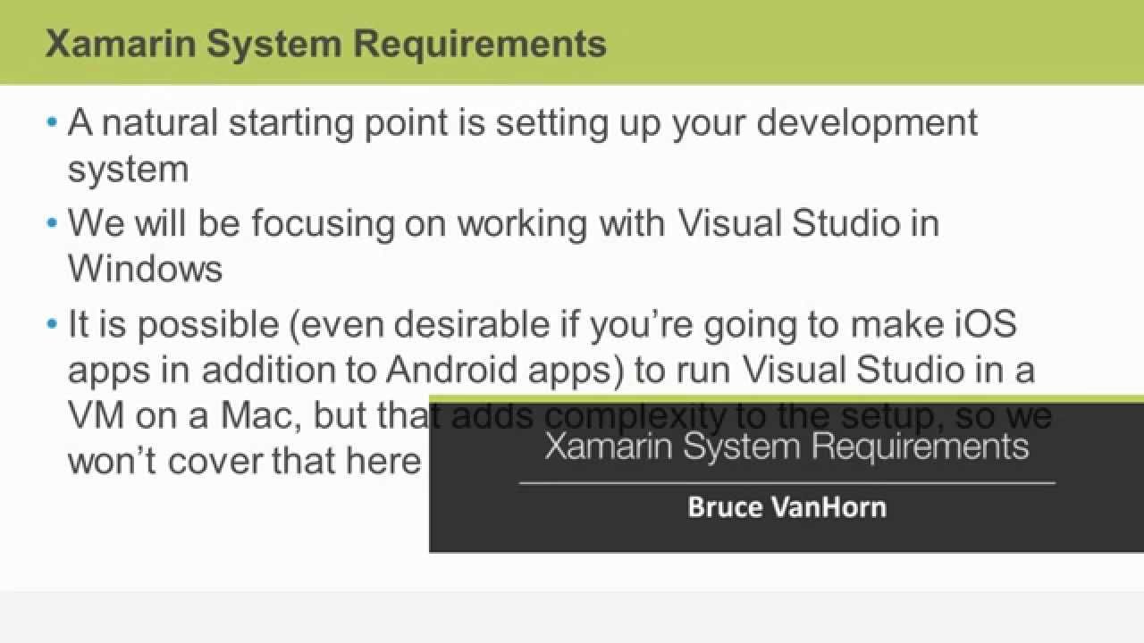 Android for .NET Developers: Xamarin System Requirements - YouTube