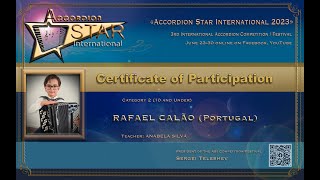 Rafael Calao (Portugal) Cat. 2 (10 and Under) Accordion Star International  2023