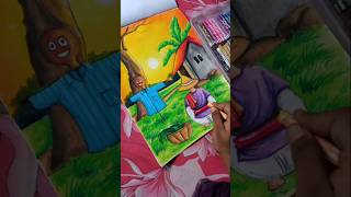 village pastel drawing #drawing #art #trending #reels #shorts