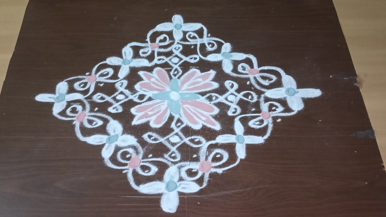 15*1 dots rangoli design /daily draw rangoli design /simple rangoli /kolam design /muggu design 