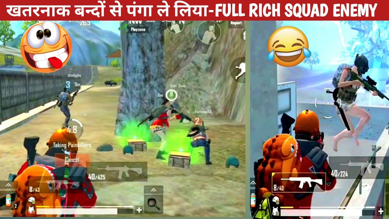 FULL RICH SQUAD VS ME & TEAMMATES Comedy|pubg lite video online gameplay MOMENTS BY CARTOON FREAK