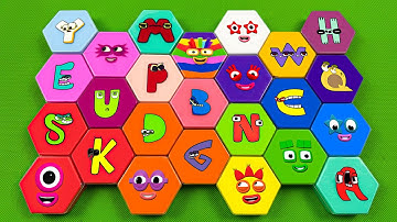 Numberblocks –  Opening 🌈 Slime with Alphabet Lore Hexagonal! Unboxing Surprise Slime