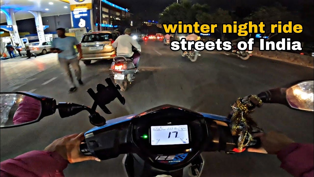 Short winter night bike ride on streets of India || winter night ride || bike ride || enjoy the ride