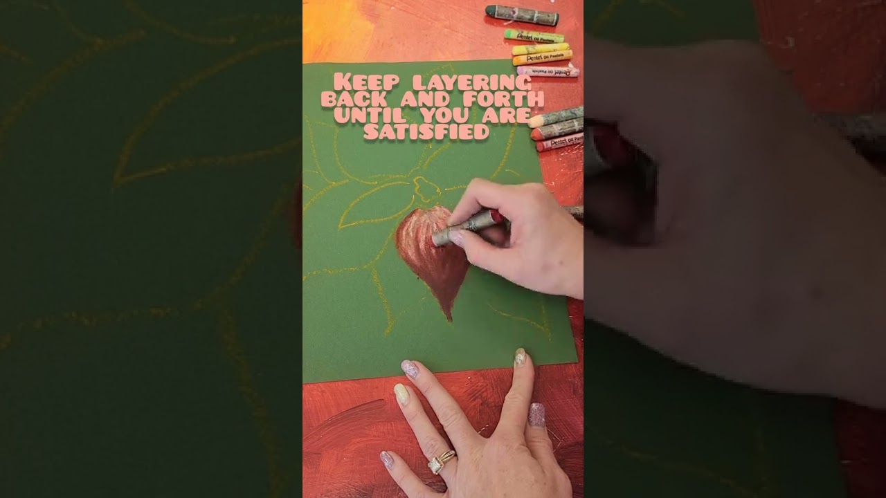 Poinsettia: Blending with Oil Pastels