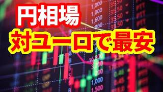 【為替相場】円が対ユーロで過去最安値を更新！1ユーロ187円50銭！なぜユーロは強いのか！