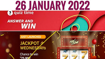 Amazon Quiz Answers Today | Wednesday Jackpot | 26 January 2022